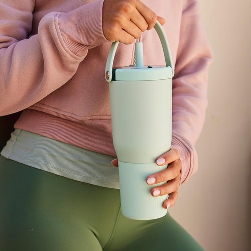 BrüMate Resa 35oz Travel Tumbler - 100% Leakproof with Handle & Straw | Durable Stainless Steel | Dark Aura