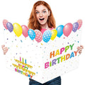 WNINK Jumbo Birthday Card Giant Guest Book, Extra Large Birthday Greeting Card with Envelope for Girls Boys Men Women Birthday Party Supplies 22 x 14 Inch
