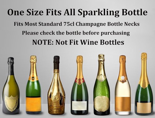 Champagne Stoppers for Bottles, Pafusen Champagne Sealer Stopper, Stainless Steel Champagne Cork Stopper Toppers, Saver for Champagne Cava Prosecco Sparkling Wine (Champagne -3-Pack- Gold)