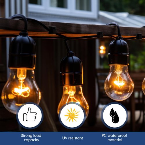 Yuntau 200 Pcs Outdoor Light Clips Adhesive Cable Clips for Christmas Outdoor String Lights with Adhesive Strips Patio Decor for Wall Wire Holder for Hanging Cable Management Cord Organizer (Black)