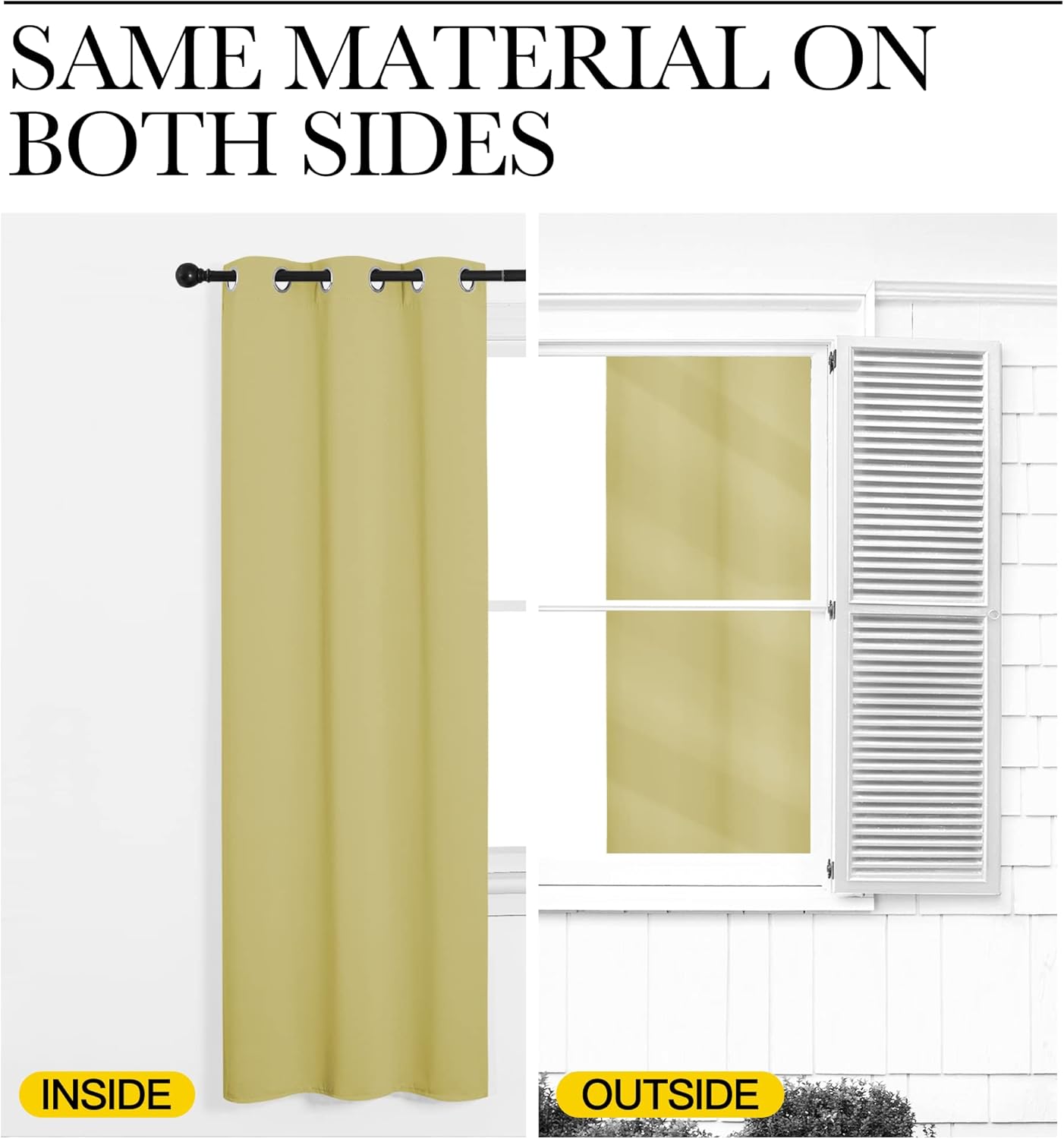 NICETOWN Room Darkening Curtains - Thermal Insulated Grommet Drapes for Kitchen & Bedroom | Pale Yellow, Set of 2 (42" x 68")