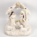 Nativity Set with LED Lights - Christmas Nativity Scene & Manger for Festive Table Decoration