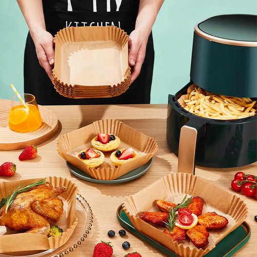 Air Fryer Liners | 150 PCS Non-Stick Parchment Paper for 5-8QT Air Fryers - Oil-Proof 8 Inch Square