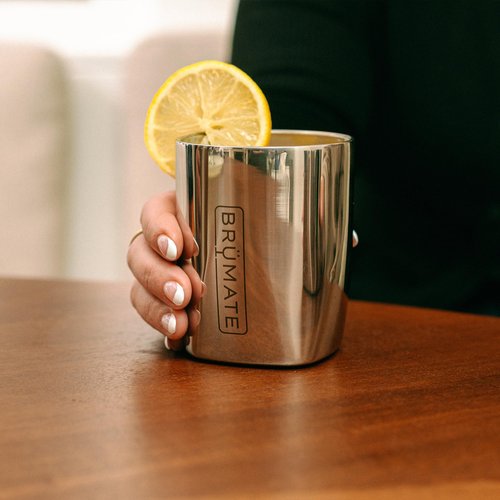 BrüMate Rocks 12oz Insulated Lowball Whiskey Tumbler | 100% Leakproof Locking Lid | Insulated Stainless Steel Whiskey Glass | Perfect For At Home, Camping or Travel | BPA-Free (Dark Aura)