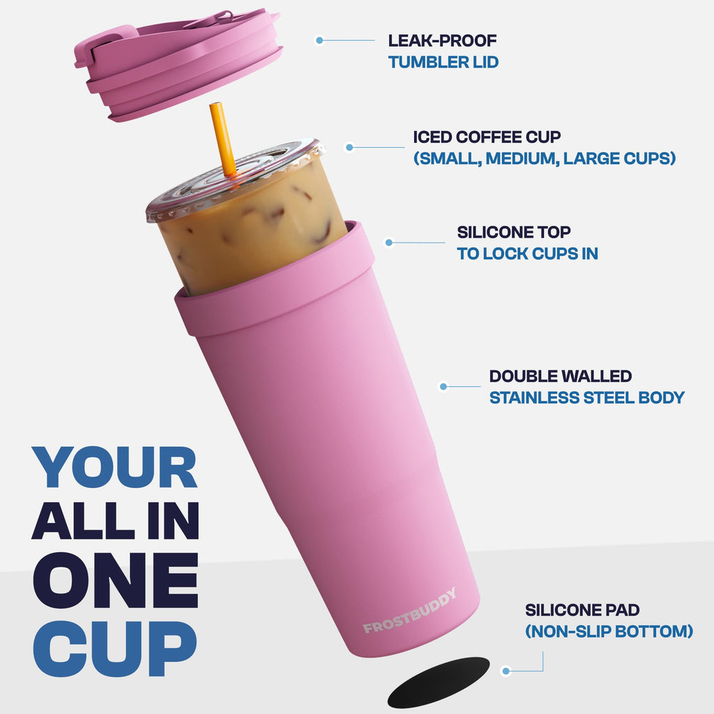 Frostbuddy | To Go Buddy - 30 oz Stainless Steel Vacuum Insulated Tumbler Cup - thermal cups for hot and cold drinks - stainless steel Tumbler Dunkin Cup (UNC Tarheels - Navy)