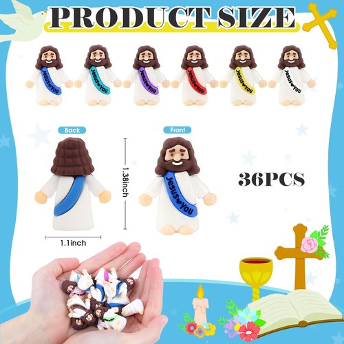 Little Jesus Figurines - 36 Pack Mini Jesus Figures for Church Events | Perfect Easter & Christmas Gifts
