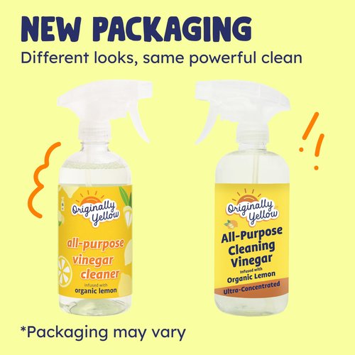 Originally Yellow Lemon Vinegar All Purpose Cleaning Spray | Distilled Cleaning Vinegar | Plant-Derived All Purpose Cleaner | Living Room, Bathroom, & Kitchen | 3 Pack
