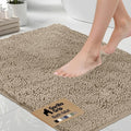 GORILLA GRIP Bath Rug Mat - Soft, Absorbent Chenille | Quick-Dry Microfiber, 30x20, Gray Beige