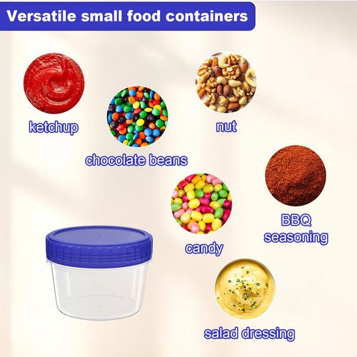 SGKSUN Salad Dressing Container Reusable 12 Pcs - 2 Oz Sauce Container to Go With Leak-Proof Twist Top Lids, Plastic Seasoning Containers, Meal Preparation Containers, Picnic essentials