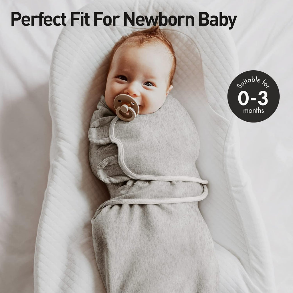 Skiennix Organic Baby Swaddle Sleep Sacks - 2-Pack Adjustable Cotton Wraps for Newborns (0-3 Months)