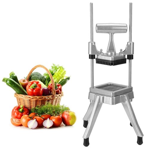 WICHEMI Commercial Vegetable & Fruit Chopper - Stainless Steel Dicer, Cutter for Onions, Potatoes, Peppers & Mushrooms (3/8")