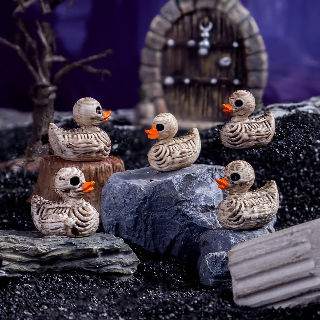 Skiennix Mini Duck Skeleton Figurines - 50Pcs Halloween Decor for Spooky Scenes & Parties
