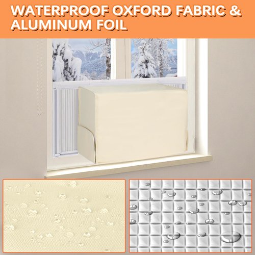 Air Conditioner covers for inside 20"W x 14"H x 6"D Compatible with Midea Window Air Conditioner 8000/10000/120000 BTU, 3 Layers Insulation AC Cover Compatible with Midea U shaped AC Unit, Beige