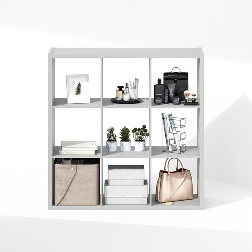 Furinno 9-Cube Closet Organizer - Extra Thick Frame for Stylish Storage | Light Grey