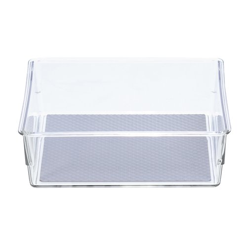 Glad Drawer Organizer Bin, 6x6 - Heavy Duty Clear Plastic Storage Tray for Junk Drawers, Kitchen Utensils, Bathroom Vanity, and Organizing Pantry - BPA Free, Food Safe, Non Slip