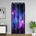 Purple Galaxy Door Curtain For Doorway Privacy Boys Kids Starry Sky Blackout Curtain Bedroom Decor Nebula Universe Design Door Drape Blue Outer Space Theme Closet Door Curtain 34"W X 80"L