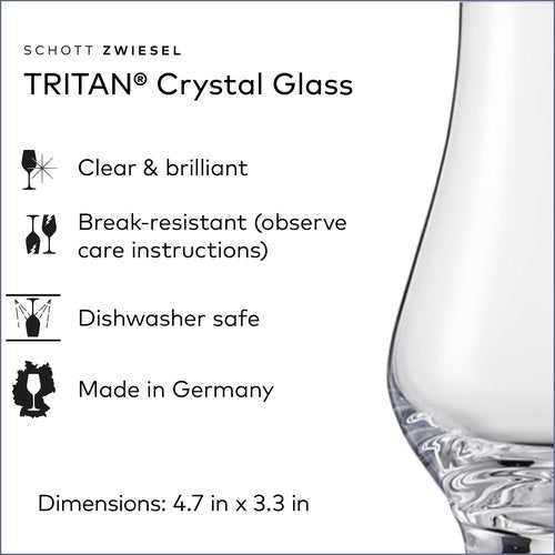 SCHOTT ZWIESEL Bar Special Whiskey Nosing Tumbler (Set of 6), Special Nosing Glass for Whiskey, Dishwasher-Safe Tritan Crystal Glasses, Made in Germany (11 Ounce)