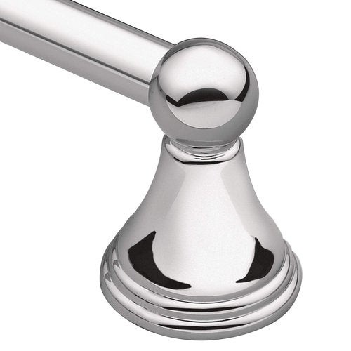 Moen DN8486CH Preston Collection Bathroom Hand -Towel Ring, Polished Chrome AND Moen DN8424CH Preston Collection 24-Inch Bathroom Single -Towel Bar 3/4 Inch Bar, Chrome