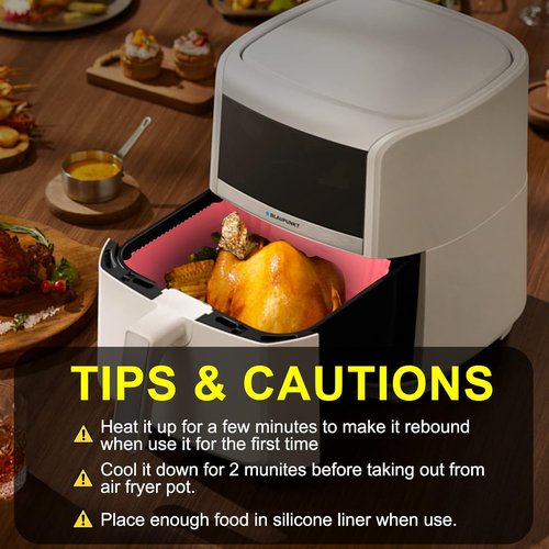 Air Fryer Silicone Liners - Reusable 7.1 Inch Square Mats for 4-7 QT Air Fryers | 2 Pack Kitchen Accessories