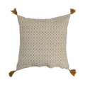 Creative Co-Op Cotton Pattern and Tassels Pillow, 20" L x 20" W x 2" H, Multicolor