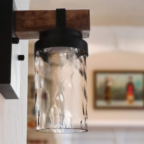 Eumyviv Clear Hammered Glass Lamp Shade Replacement with 1-5/8-Inch Fitter Opening, Water Ripple Glass Lampshade Accessory for Lighting Fixture(3 Packs) A00067
