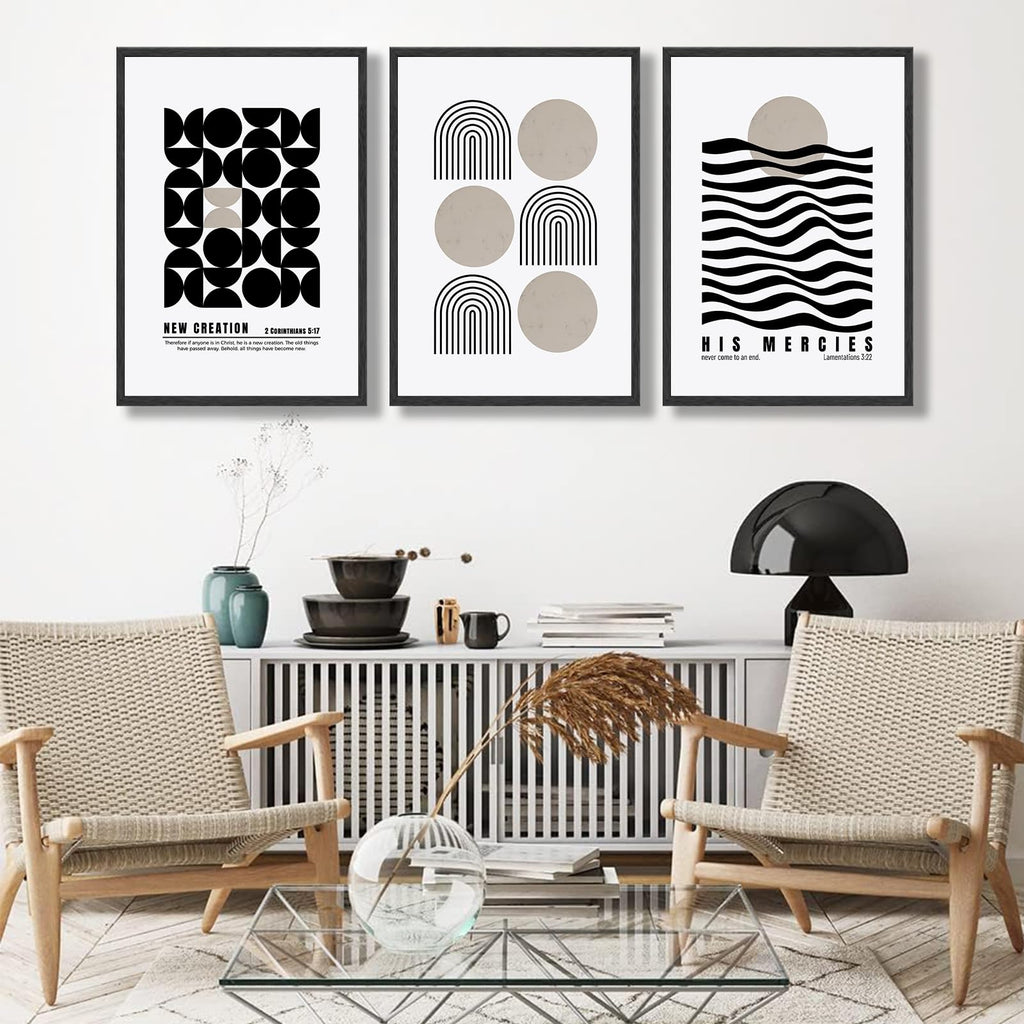 COYIKC 3Pcs Black and White Christian Canvas Wall Art Minimalist Bible Prints Jesus Faith Scripture Wall Decor Pictures Modern Abstract Painting artwork for bedroom office home decoration 16x24in