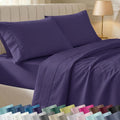 California Design Den Queen Size Sheet Set - 400 Thread Count 100% Cotton, Deep Pocket, Dark Purple - 6 Pieces