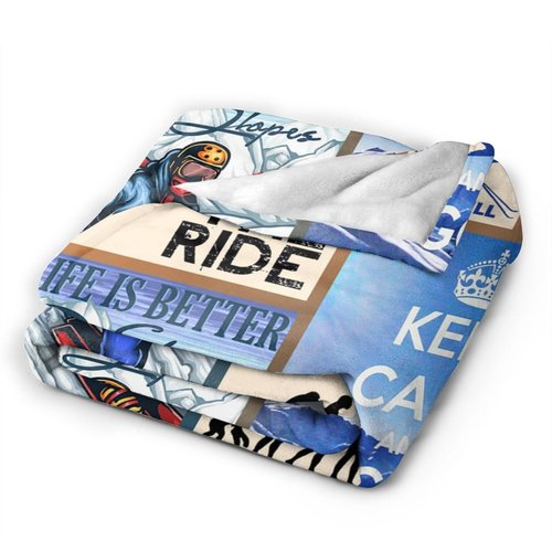 reoqeosy Skiing Blanket Ski Lovers Throw Blankets Cozy Plush Flannel Skiing Sports Blanket Gifts for Girls Boys Women Men 50"x40"