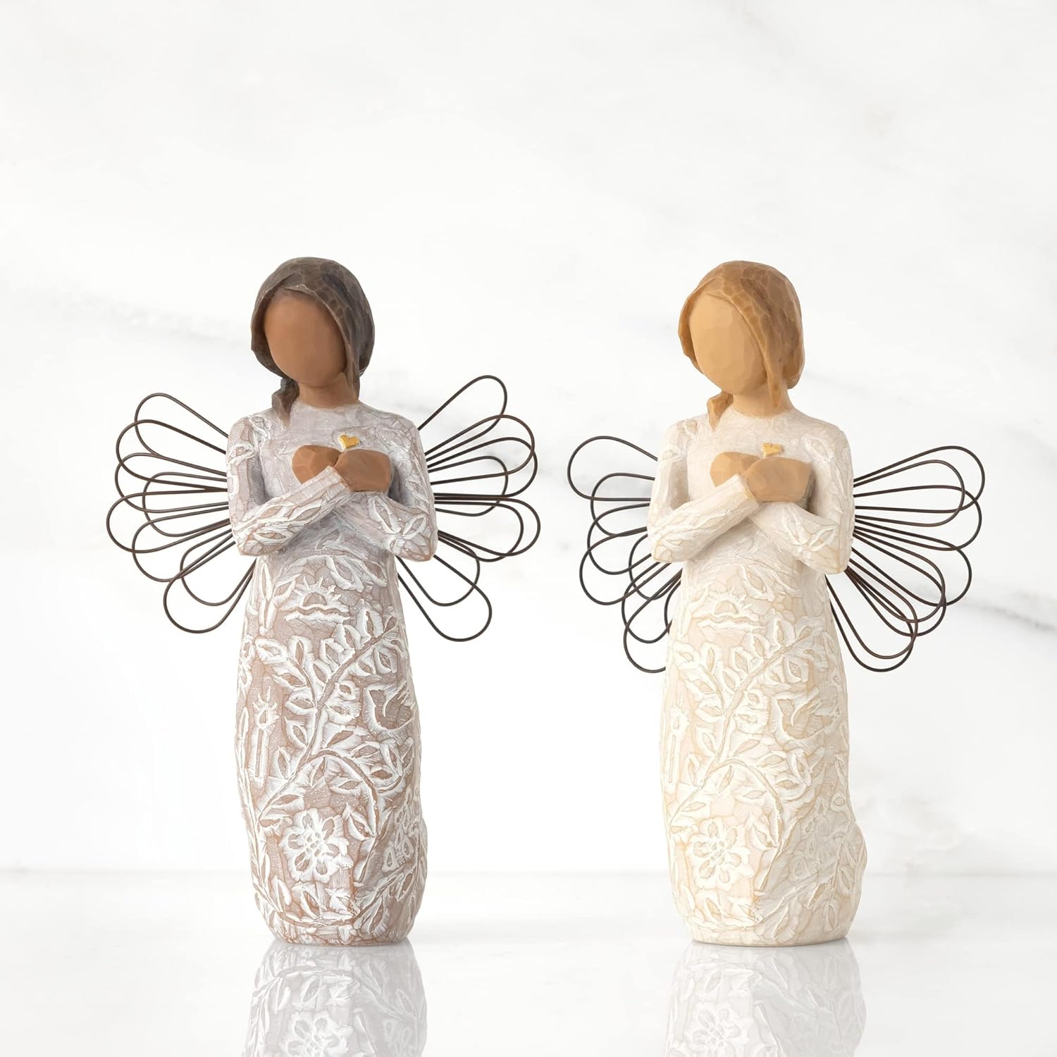 Willow Tree Remembrance Angel | Darker Skin | Hand-Painted Figure for Sympathy & Support