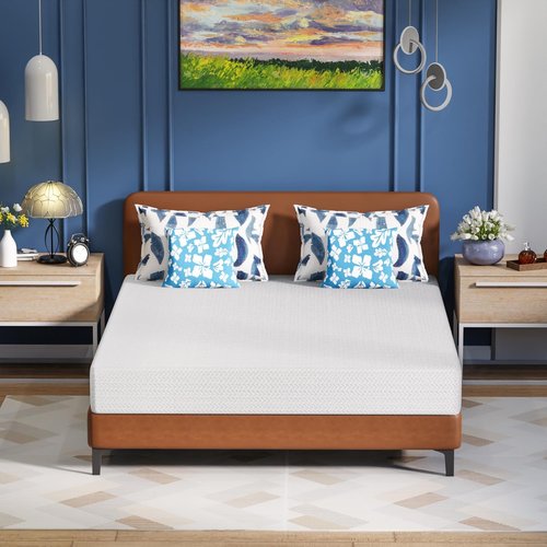 FDW 12-Inch Green Tea Cooling Gel Memory Foam Mattress - Medium-Firm Pressure Relief | Twin Size, CertiPUR-US Certified