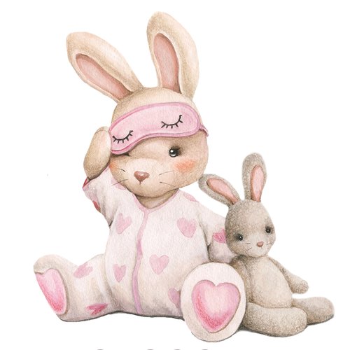 Pink Bunny Nursery Wall Decals-Baby Girl Room Rabbit Wall Decor, Animal Stickers for Kids Playroom, Toddler Bedroom and Nursery Decoration, Removable Vinyl Decals, Peel and Stick Easy to Apply.