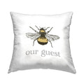 Stupell Industries Bee Our Guest Bumble Phrase Design by Lil' Rue Throw Pillow