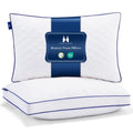 Mosluna Shredded Memory Foam Pillows Queen Size Set of 2, Soft Bed Pillow for Side and Back Sleepers, Medium Firm Pillows 2 Pack with Gusset(20"x30")