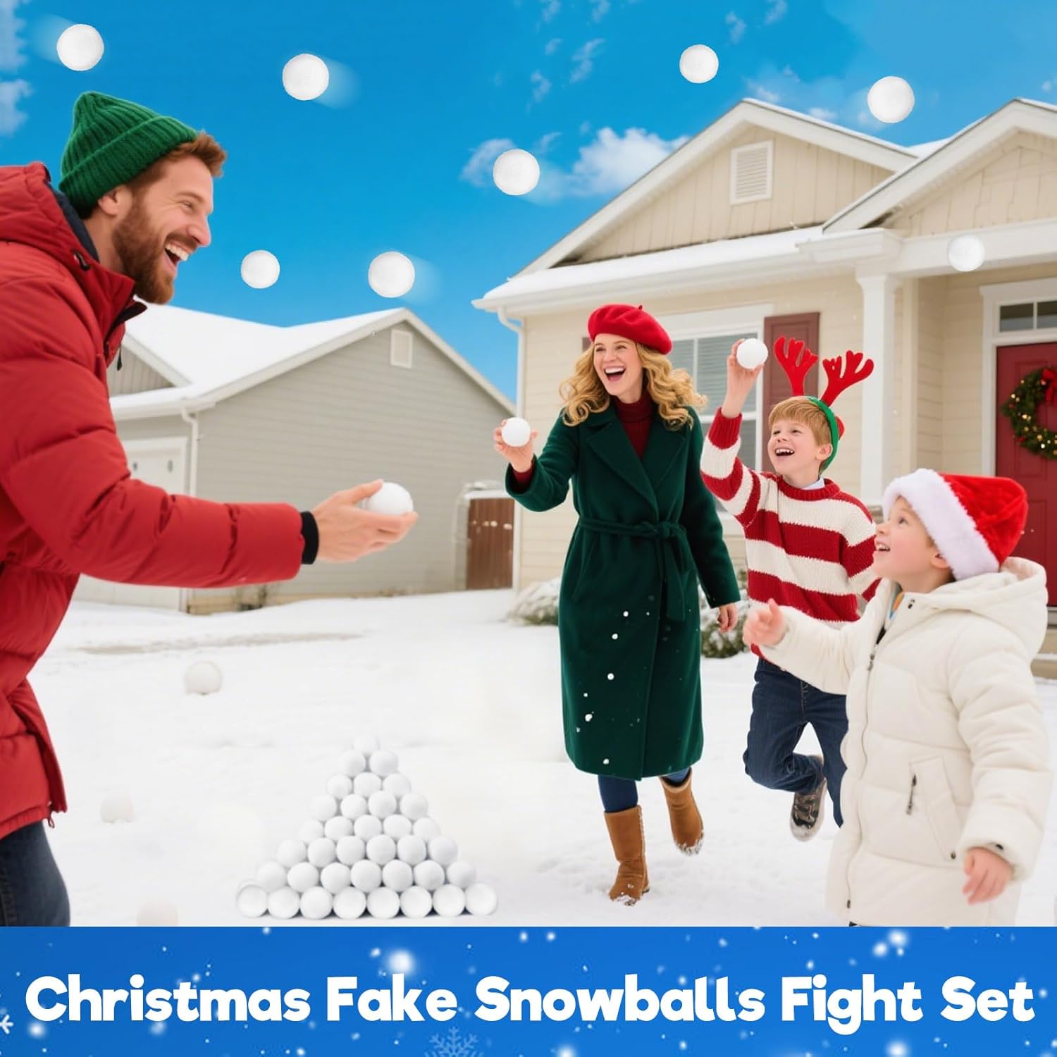 Skiennix 60 PCS Fake Snowballs - 2 Inch Indoor Decorations for Family Fun & Holiday Parties