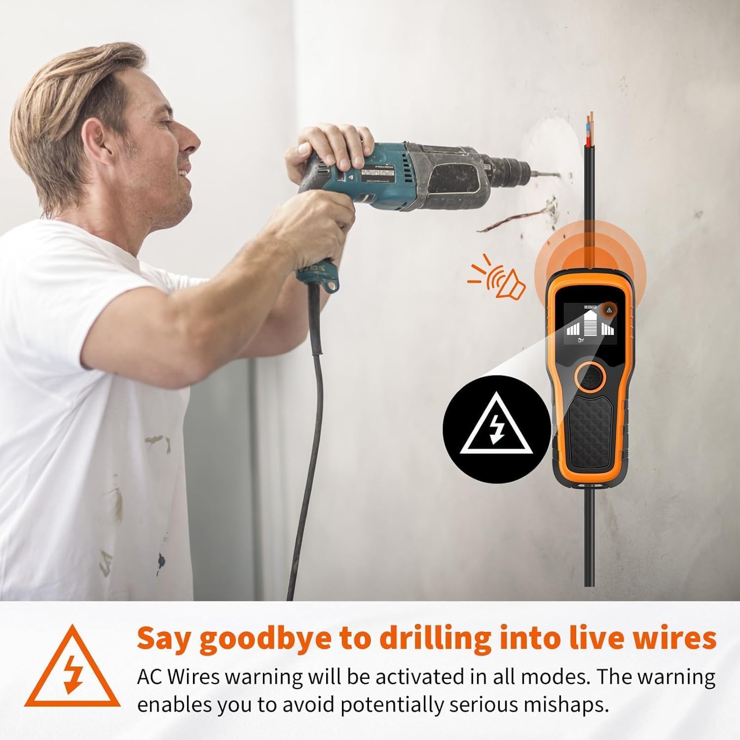 Skiennix Stud Finder Wall Scanner 5-in-1 - Detect Wood, Metal, Pipes & Wires | High-Def LCD & Alarm