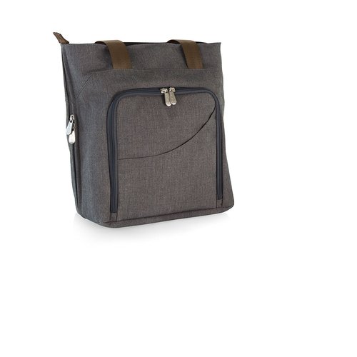 LEGACY - a Picnic Time Brand Sonoma Wine & Cheese Picnic Tote Service for 2, Insulated Wine Carrier Bag with Cheese Board, (Gray)