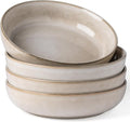 GBHOME Large Ceramic Pasta Bowls Set of 4 - 38oz Stoneware for Pasta, Salad, and Oatmeal | Microwave Safe, Cappuccino