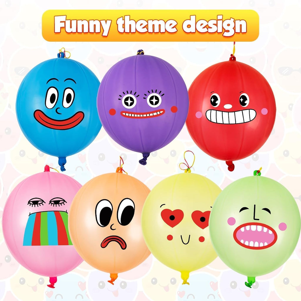 VABAMNA Punch Balloons - 30 Pack Neon Party Favors for Kids | 18 Inch Birthday Game Supplies