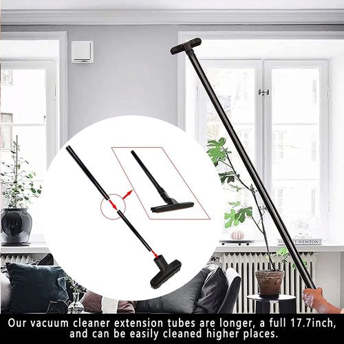 13PCS Universal Vacuum Attachment Kit Wet Dry Plastic Vacuum Hose Adapter 1-1/4" Vacuum Cleaners Accessories with Horse Hair Brush Extension Wand Flexible Crevice Tool Adapter for Shop Vac Accessories