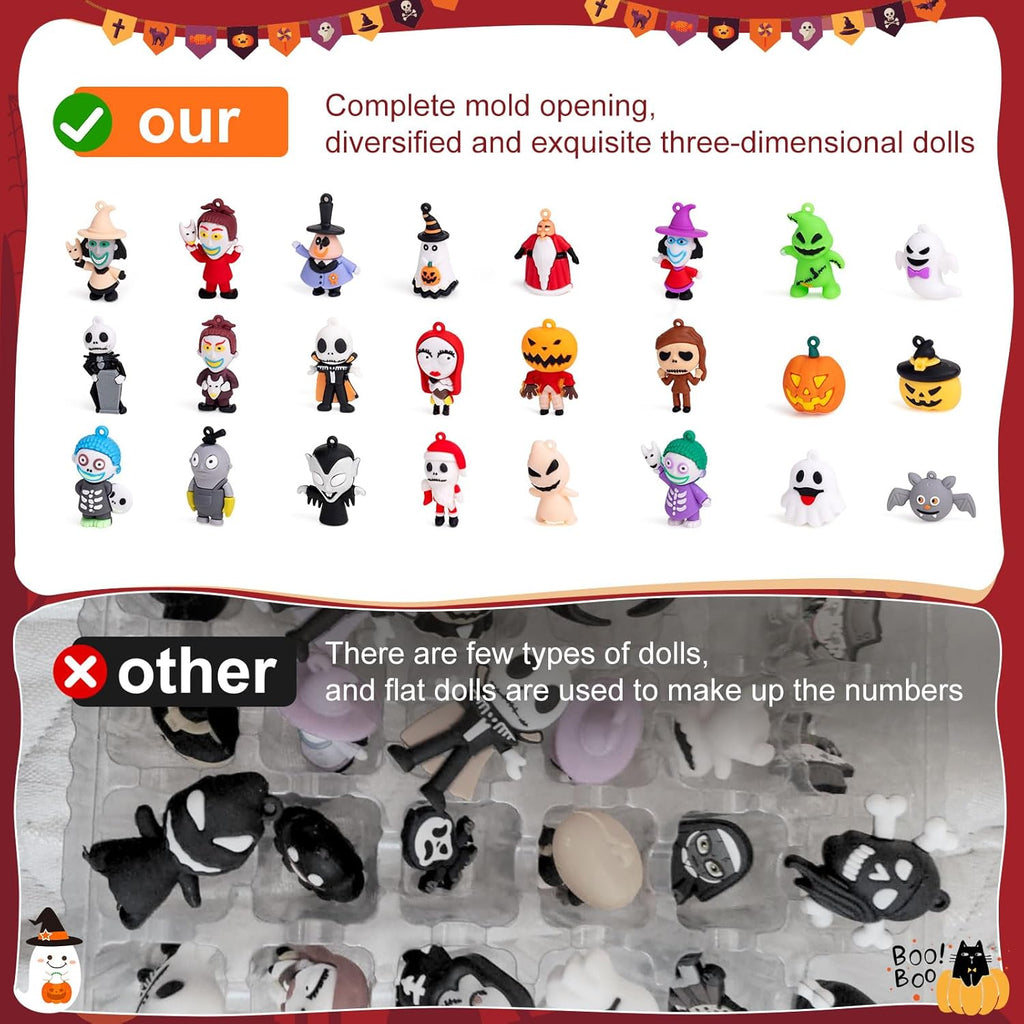 Skiennix Nightmare Advent Calendar - 24 Collectible Surprises for Kids & Adults | Halloween Countdown Fun