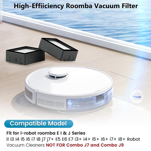 12 Pack Roomba Filters Fit for i-Robot Roomba I J E Series E5 E6 E7 i3 i3+ i4 i6 i6+ i7 i7+ i8 i8+ j7 j7+ Robot Vacuum Cleaners High-Efficiency Filter with 1 Cleaning Brush by Puxyblue