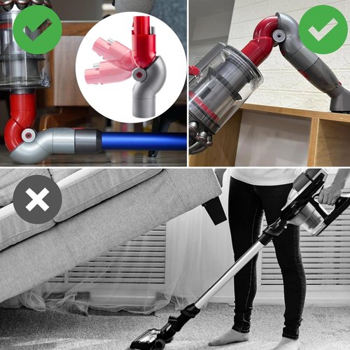 Low Reach Clean Adapter for Dyson V7 V8 V10 V11 V15 Vacuum Cleaner Quick Release Cleaning Tool Adaptor Bottom Converter Head Attachments Accessories for Cleaning Under Couch and Bed