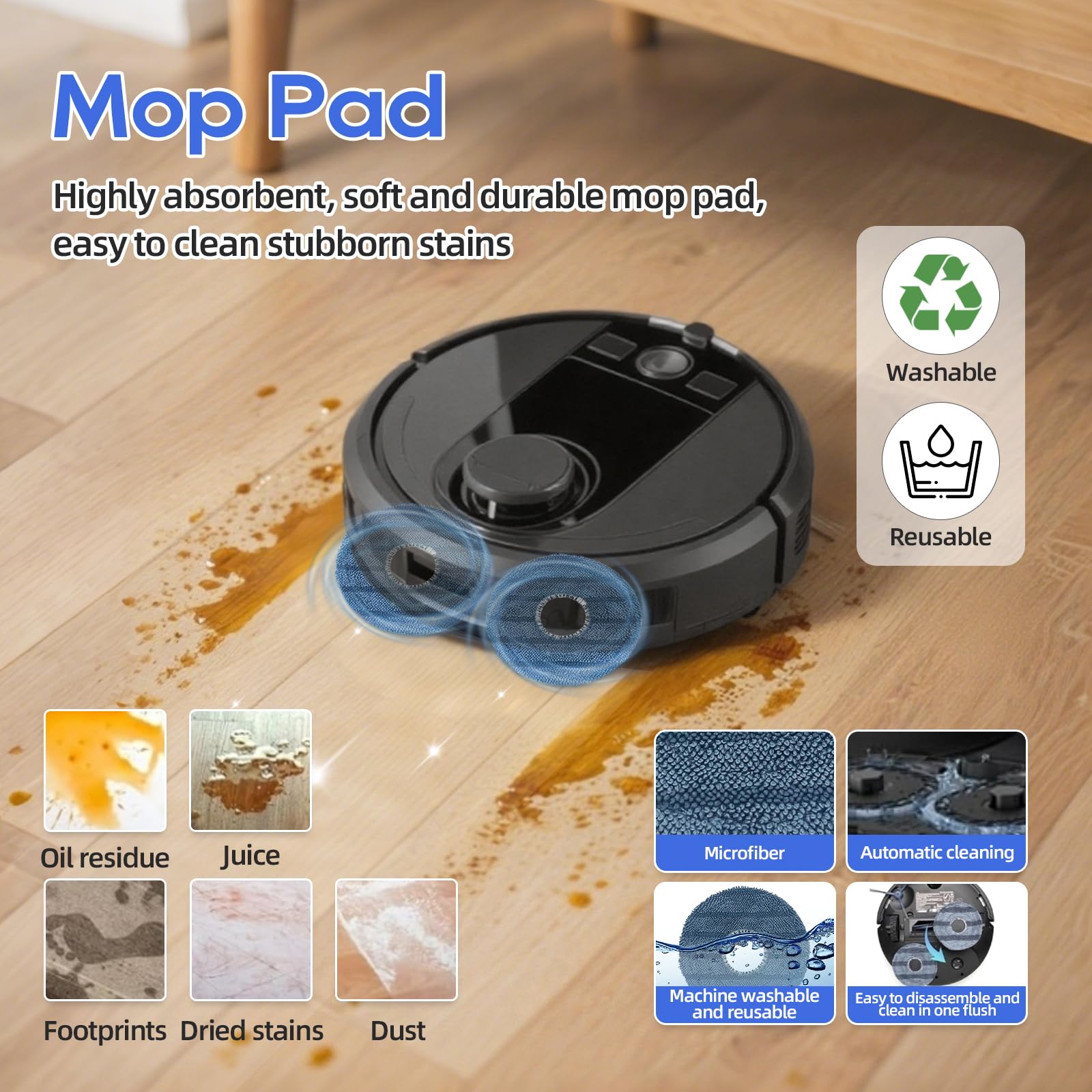 Omni C20 Replacement Parts for Eufy Omni C20 Robot Vacuum, Includes 1 Main Brush, 2 Side Brushes, 2 Filters, 2 Mop Pads, 2 Dust Bags (9 Pack)