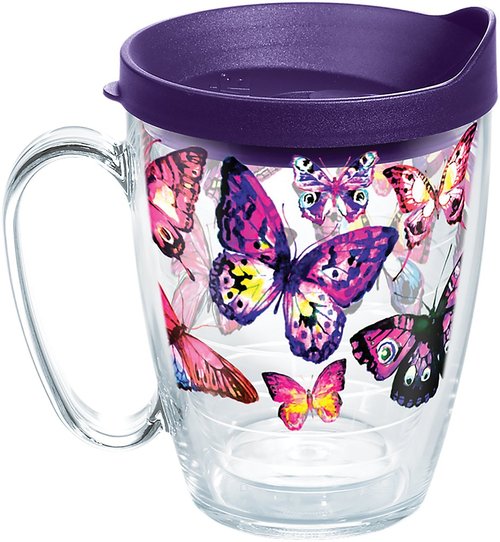 Tervis Butterfly Passion Made in USA Double Walled Insulated Tumbler Travel Cup Keeps Drinks Cold & Hot, 16oz Mug, Classic