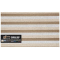 GORILLA GRIP Heavy Duty Striped Doormat, Thick Bristles, Crush Proof Texture, Catches Dirt from Shoes, Strong Backing, Easy to Clean, Indoor and Outdoor Entrance Mats, 24x16, White Cream Beige