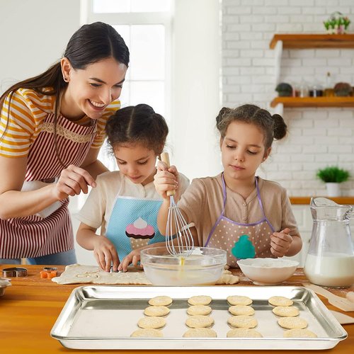 KITCHENATICS Nonstick Baking Sheets - Heavy Duty Aluminum Half Sheet Pans, 13.1" x 17.9", Set of 2