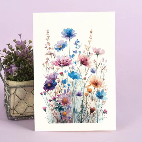Naixiwen 24 Floral Blank Cards and Envelopes, 4x6 Wildflower Blank Note Cards for All Occasions - Sympathy Thank You Condolences Funeral Thinking of You Mother's Day Wedding Graduation, Etc