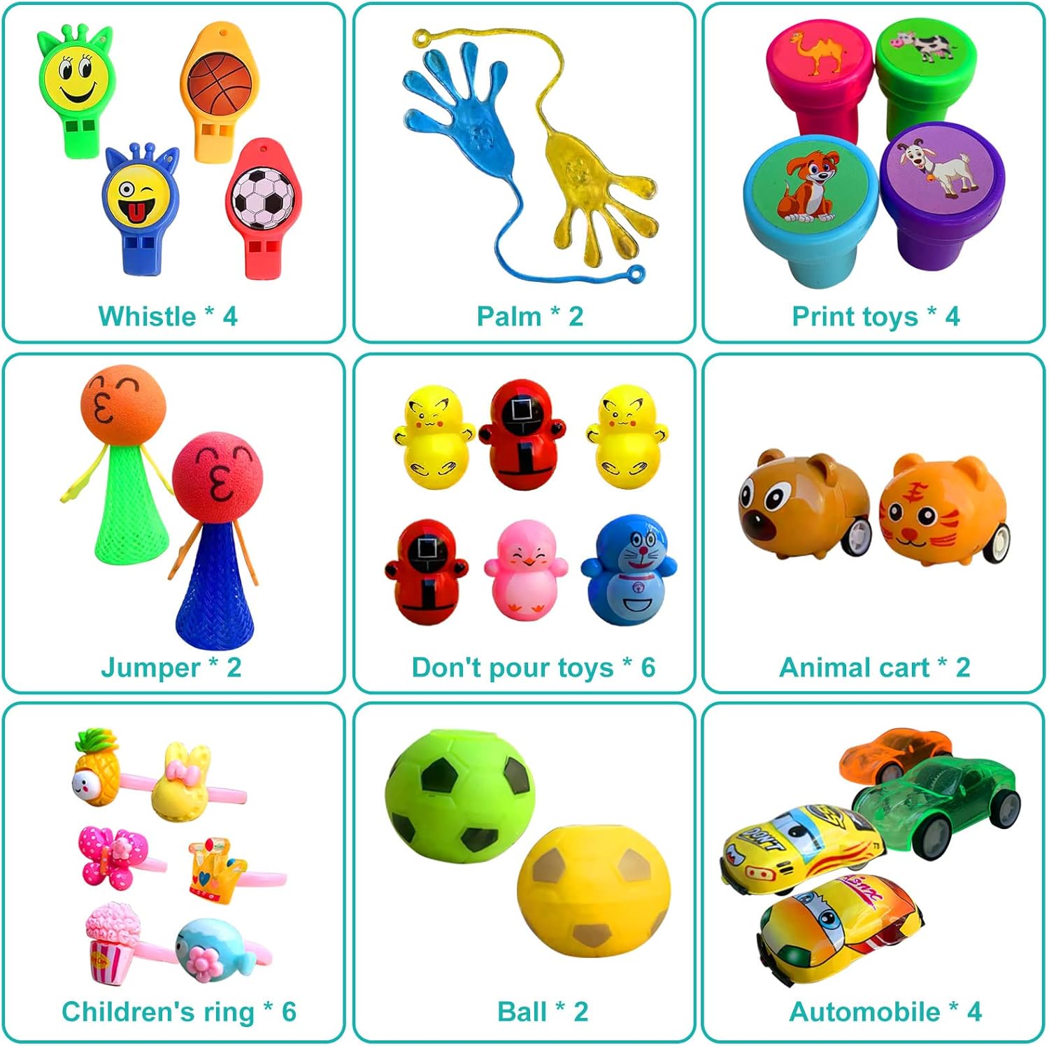 Skiennix Party Favors - 64 Pcs Small Toy Prizes for Kids | Easter Basket Stuffers & Classroom Rewards