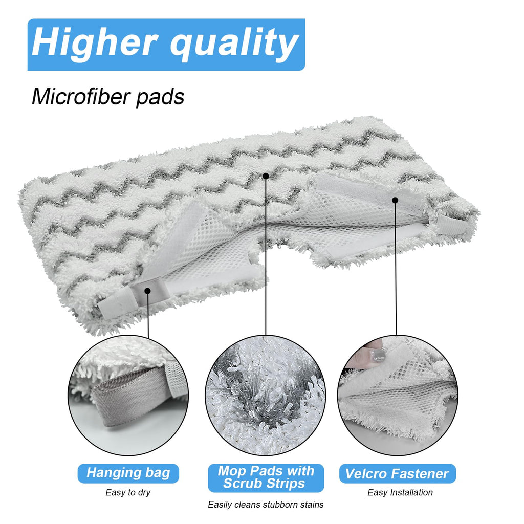 Steam Mop Replacement Pads for Shark S3500 Series S3501 S3601 S3501S S3601C S3550 S3801 S3901 S2901 Steam Pocket Mop,Microfiber Scrub Mop Pads for Deep Cleaning,Reusable and Machine-washable,3 Pack