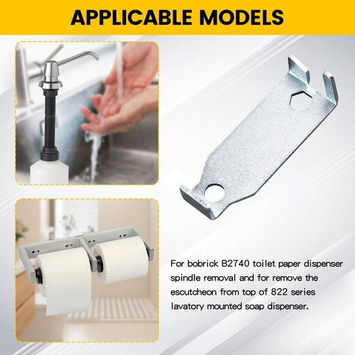 Zookpr 5 Pcs 822-25 Removal Key for Bobrick Toilet Paper Dispenser Key, Removing B2740 Toilet Paper Dispenser Spindle and 822 Series Bathroom Soap Dispenser Top Trim